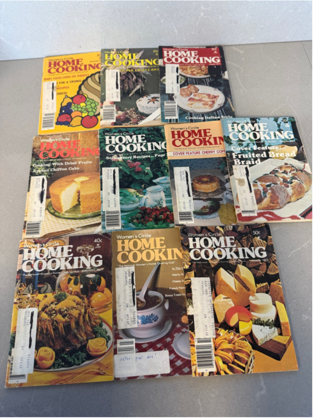 Vintage 1977 Women’s Circle Home Cooking Recipe Magazines Lot of 10 Cookbooks